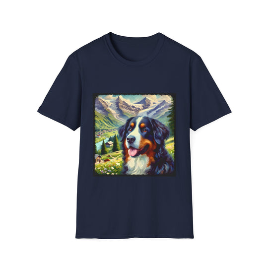 Bernese Mountain Dog Swiss Classic design dog lover unisex t-shirt in navy