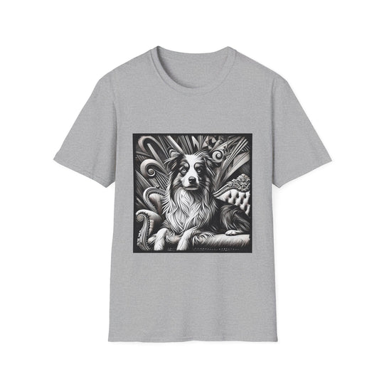 Australian Shepherd B&W Bold design dog lover unisex t-shirt in sport grey