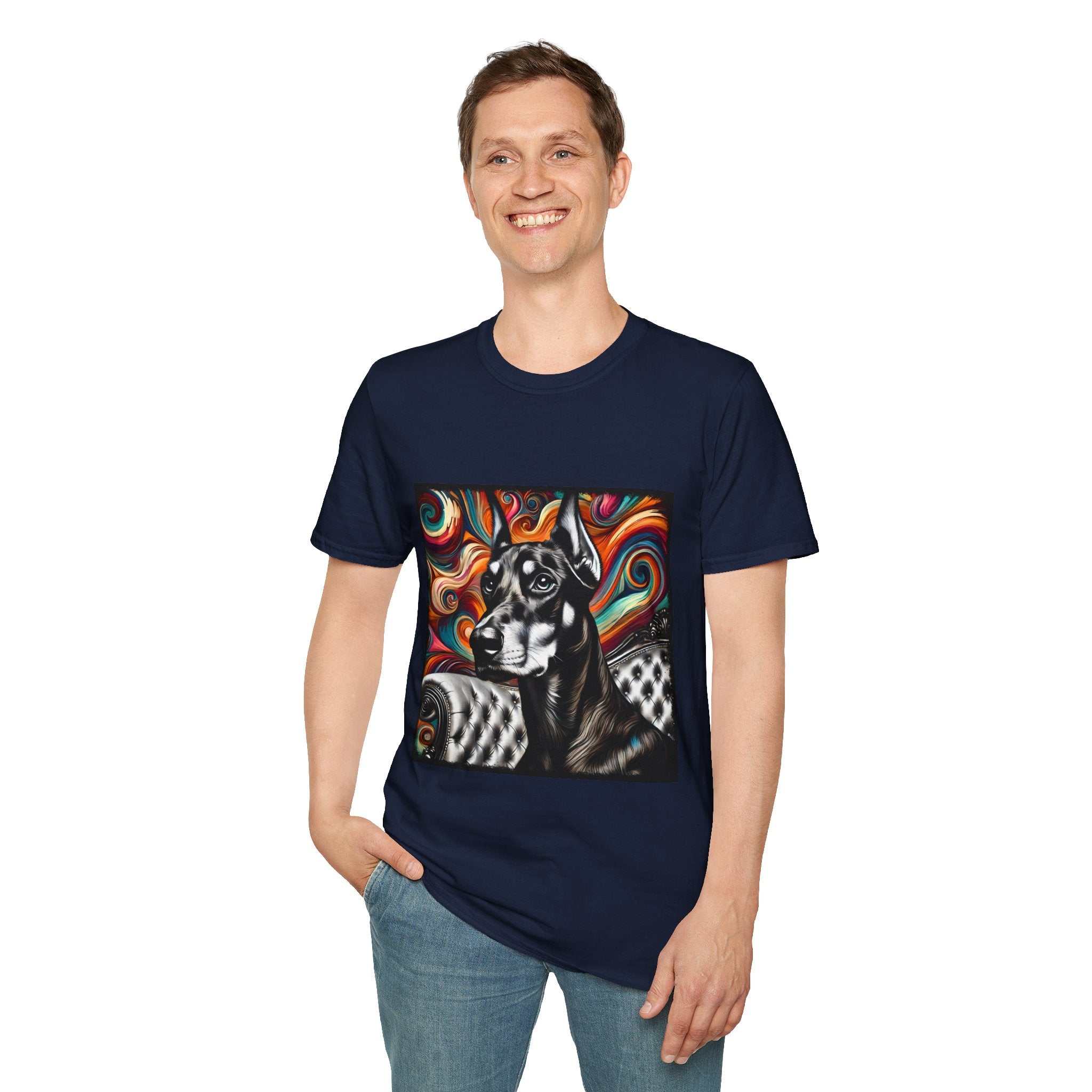 Doberman Pinscher B&W Bold | Unisex Dog T-Shirt