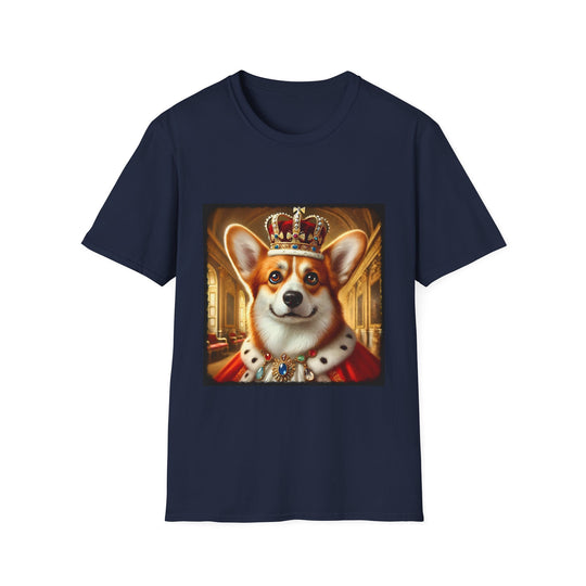 Pembroke Welsh Corgi Majestic Muse design dog lover unisex t-shirt in navy
