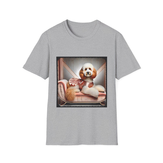 Aussiedoodle Peach Posh design dog lover unisex t-shirt in sport grey