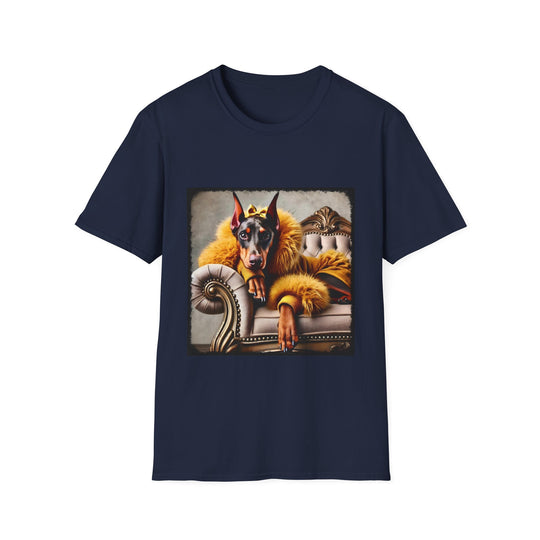 Doberman Pinscher Fur Babe design dog lover unisex t-shirt in navy