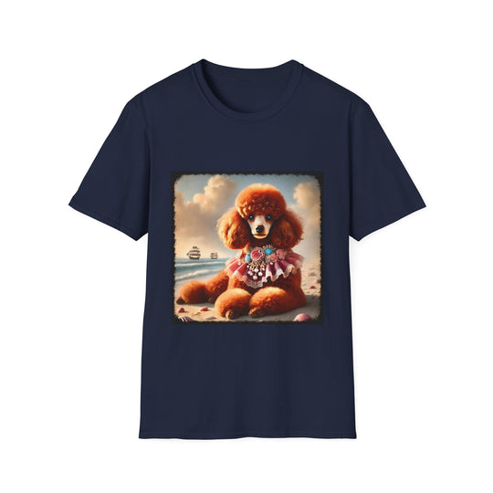 Poodle Beach Boss design dog lover unisex t-shirt in navy