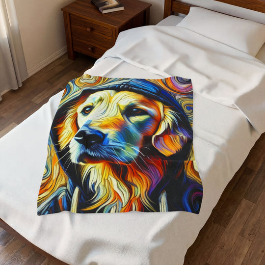 Golden Retriever Blanket Relaxed Swirl Dog Lover Gift velveteen plush blanket