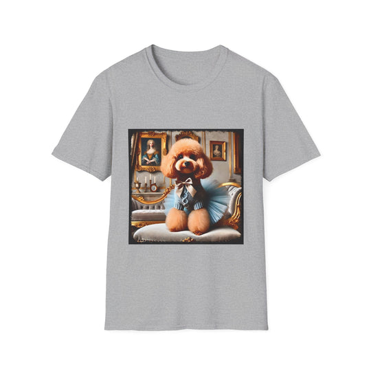 Poodle Rich Baby design dog lover unisex t-shirt in sport grey