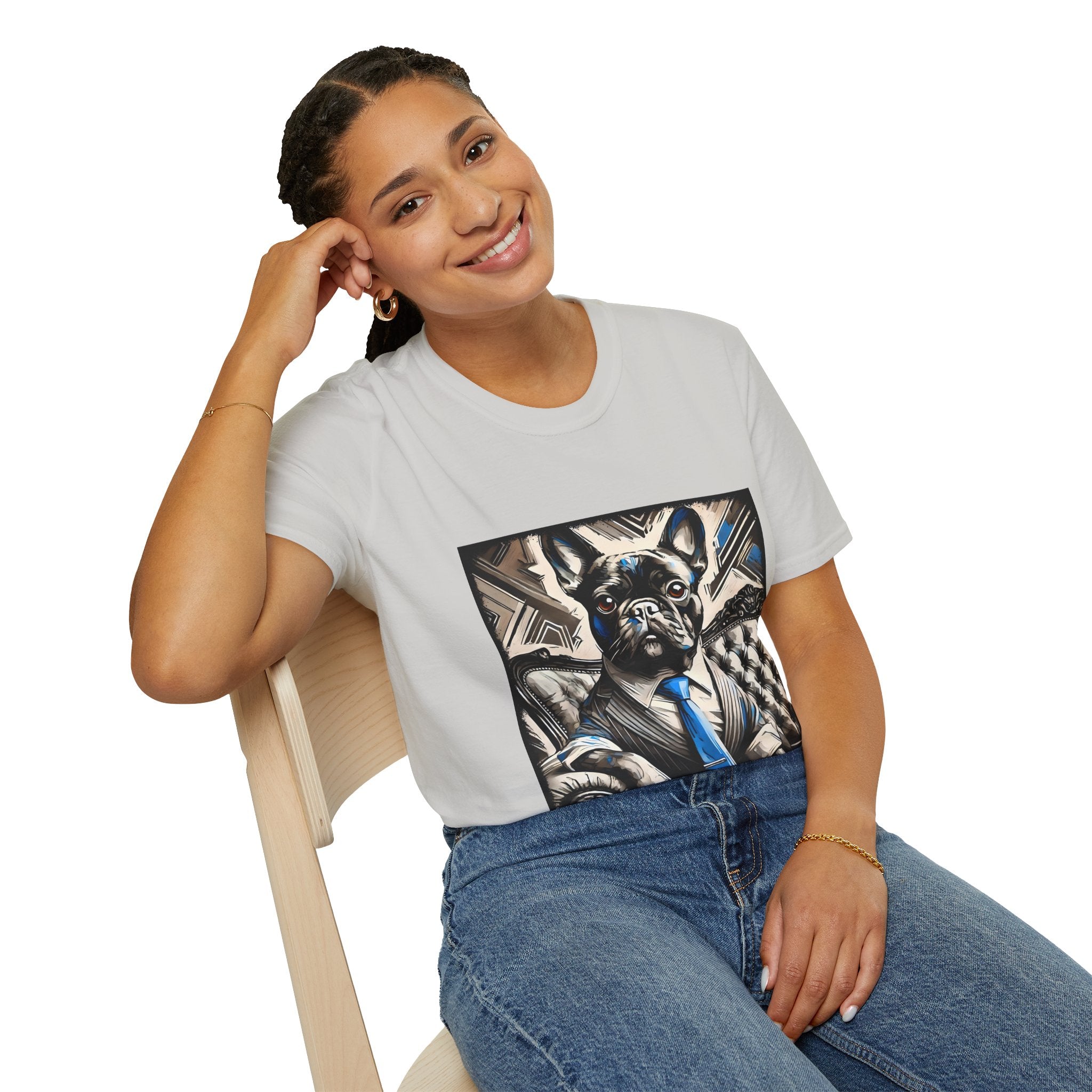 French Bulldog Shirt | B&W Blue Tie Dog Lover Tee