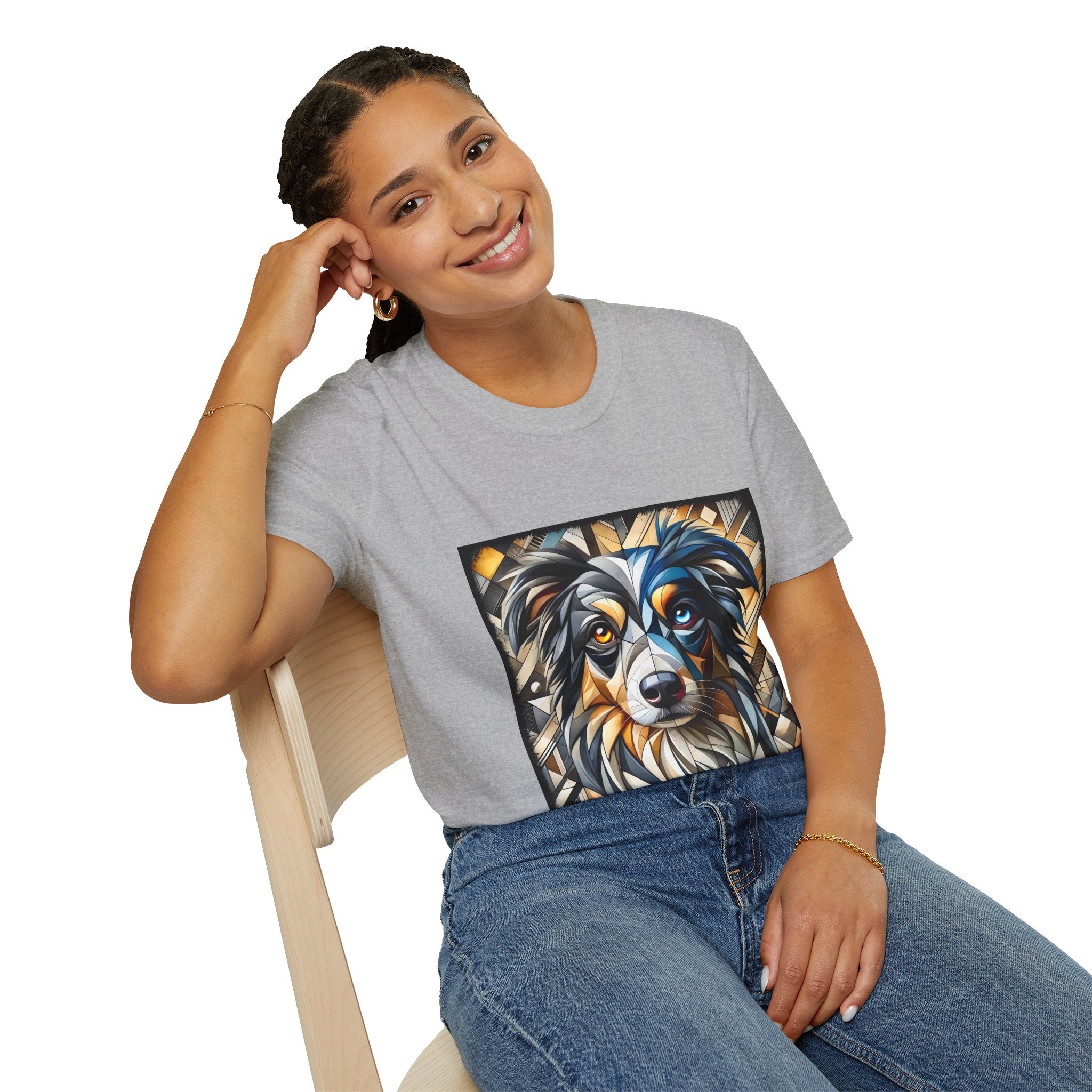 Miniature American Shepherd Bold Geometric |  Unisex Dog T-Shirt