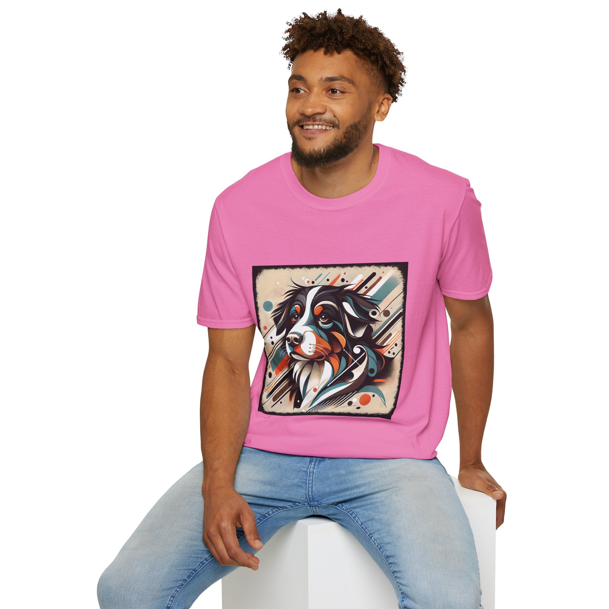 Bernese Mountain Dog Warm Geometric | Unisex Dog T-Shirt