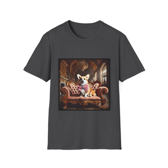 Pembroke Welsh Corgi Pink Princess design dog lover unisex t-shirt in dark heather