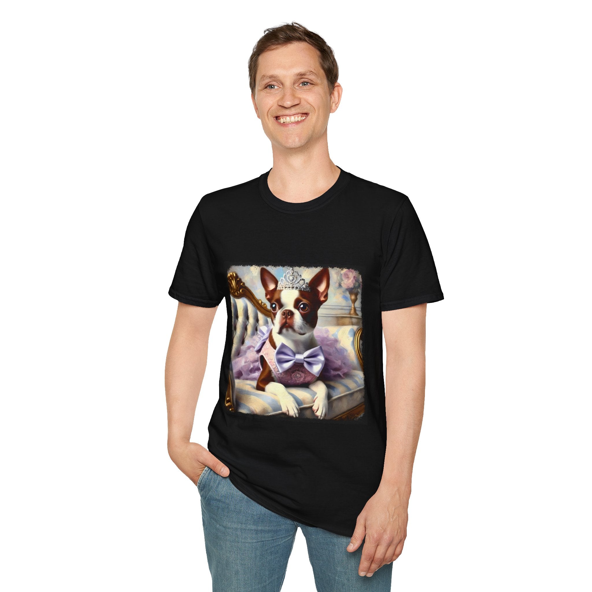 Boston Terrier Purple Princess Classic | Unisex Dog T-Shirt