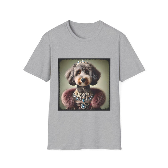Aussiedoodle Crystal Queen design dog lover unisex t-shirt in sport grey