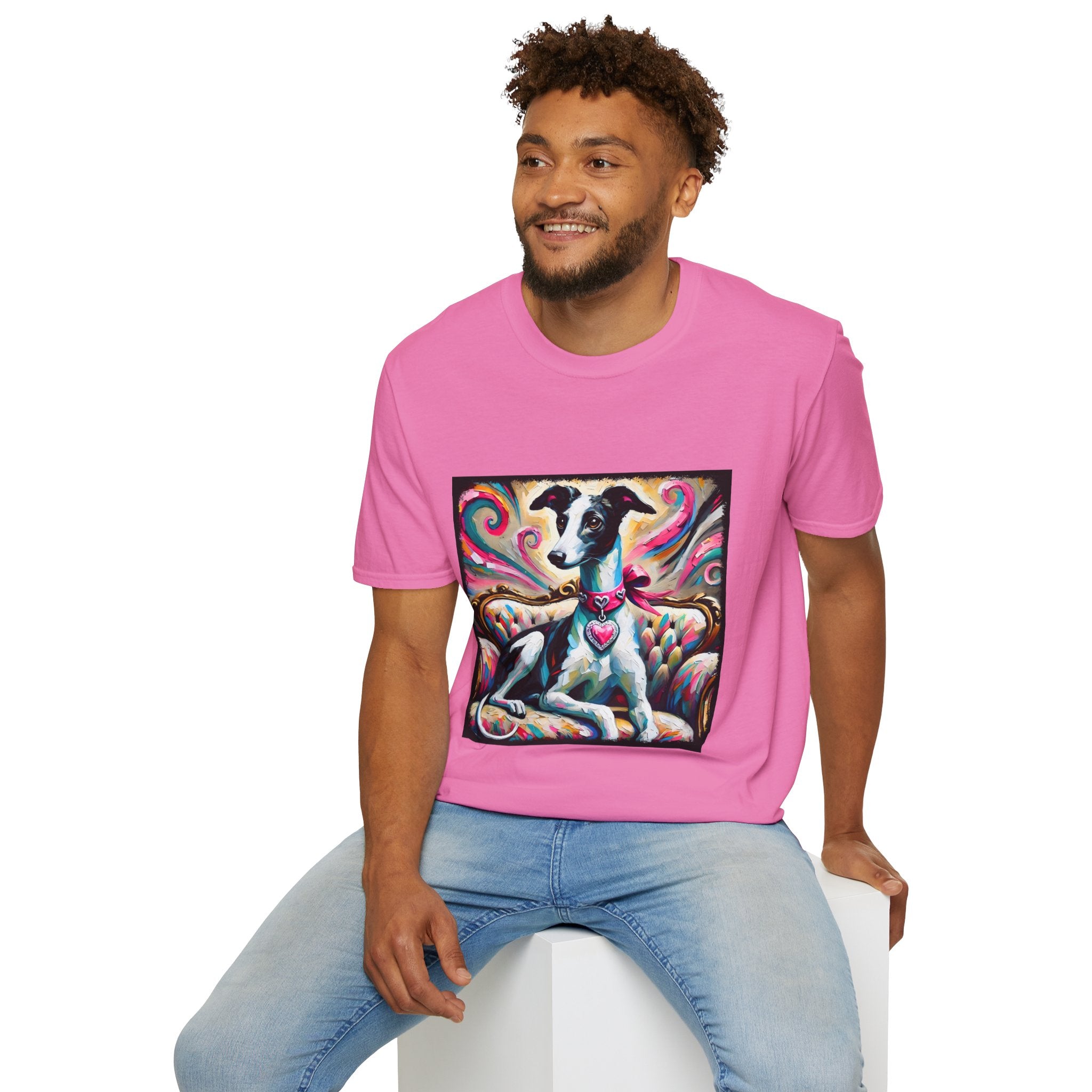 Greyhound Pink Heart Classic | Unisex Dog T-Shirt