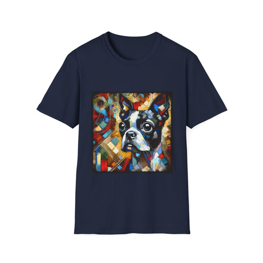 Boston Terrier Mirror Classic design dog lover unisex t-shirt in navy