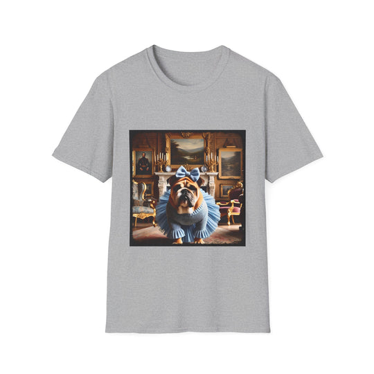 Bulldog Look Boss design dog lover unisex t-shirt in sport grey