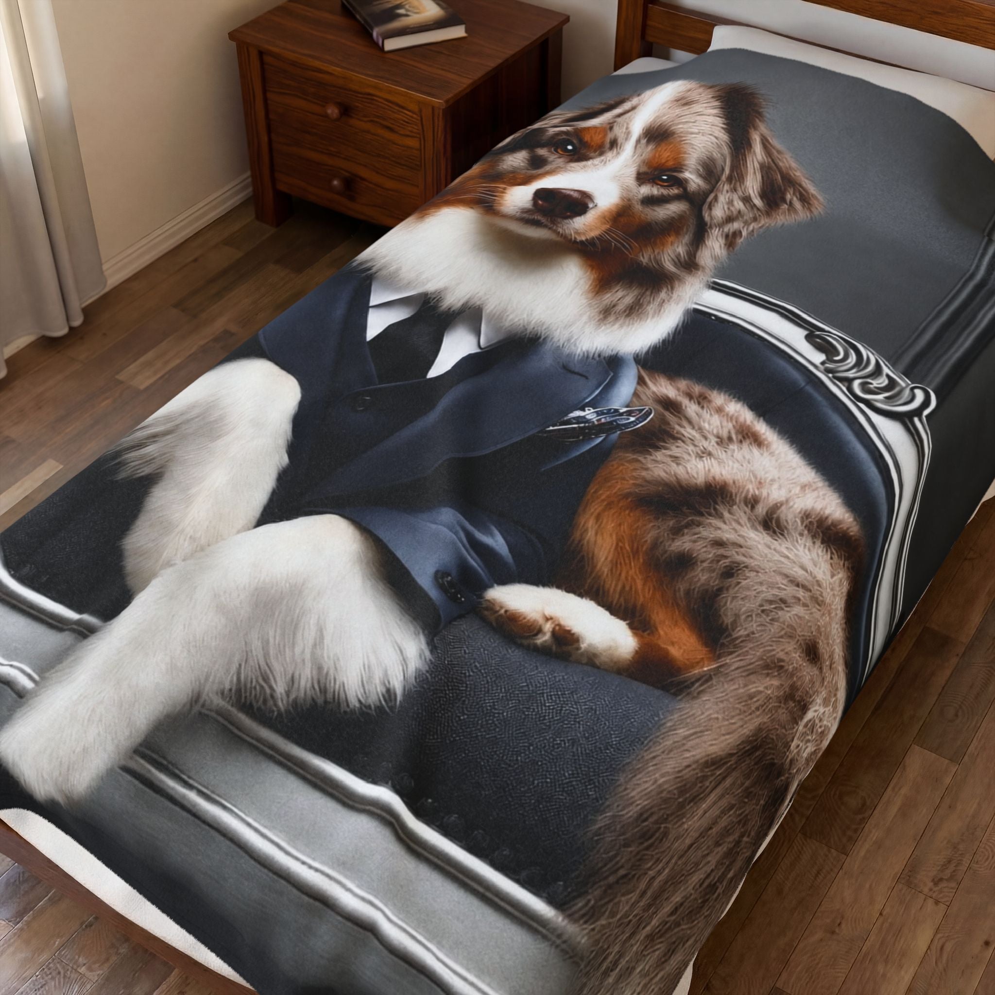 Australian Shepherd Blanket | Handsome Gentleman Dog Lover Gift