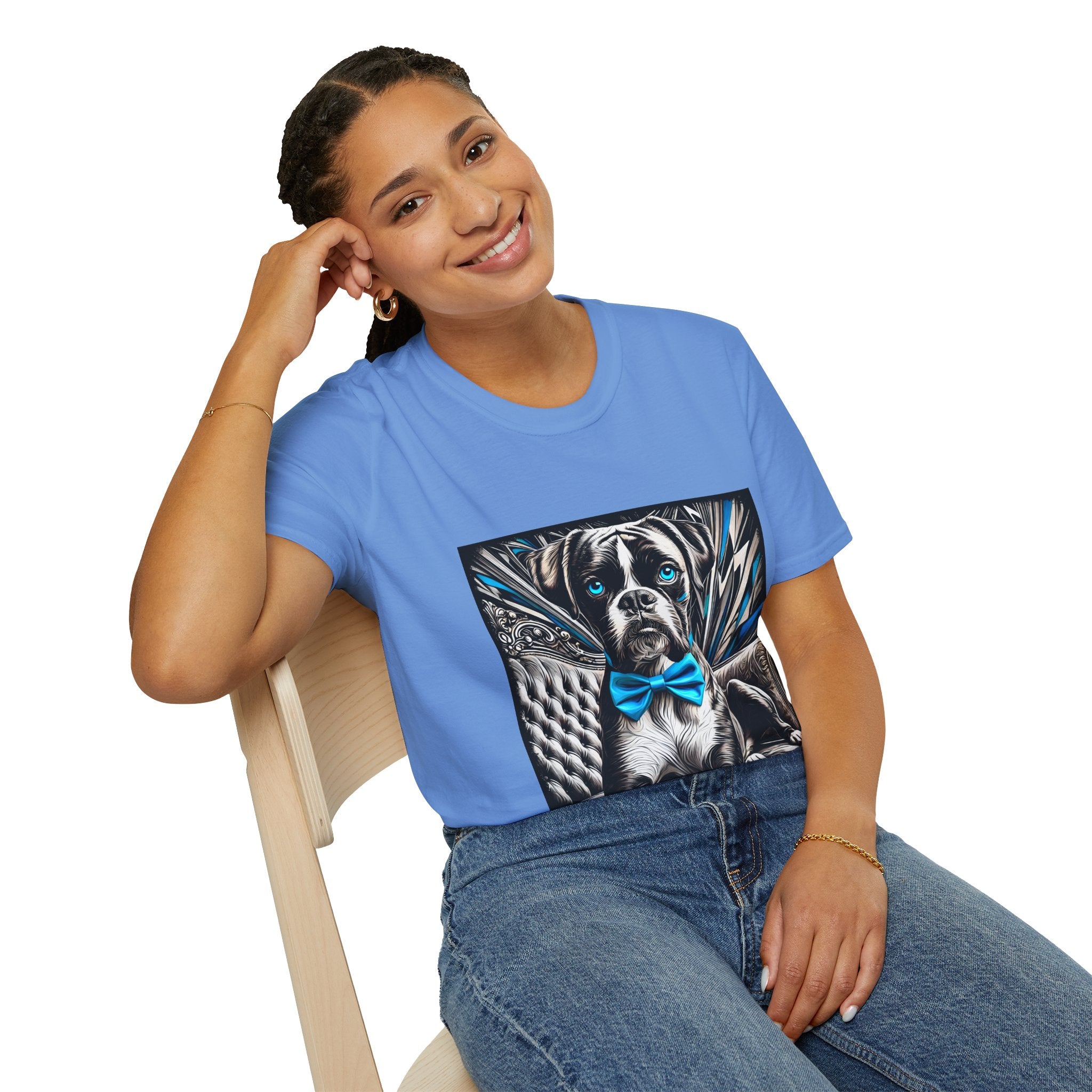 Boxer B&W Bold Blue Eyes | Unisex Dog T-Shirt