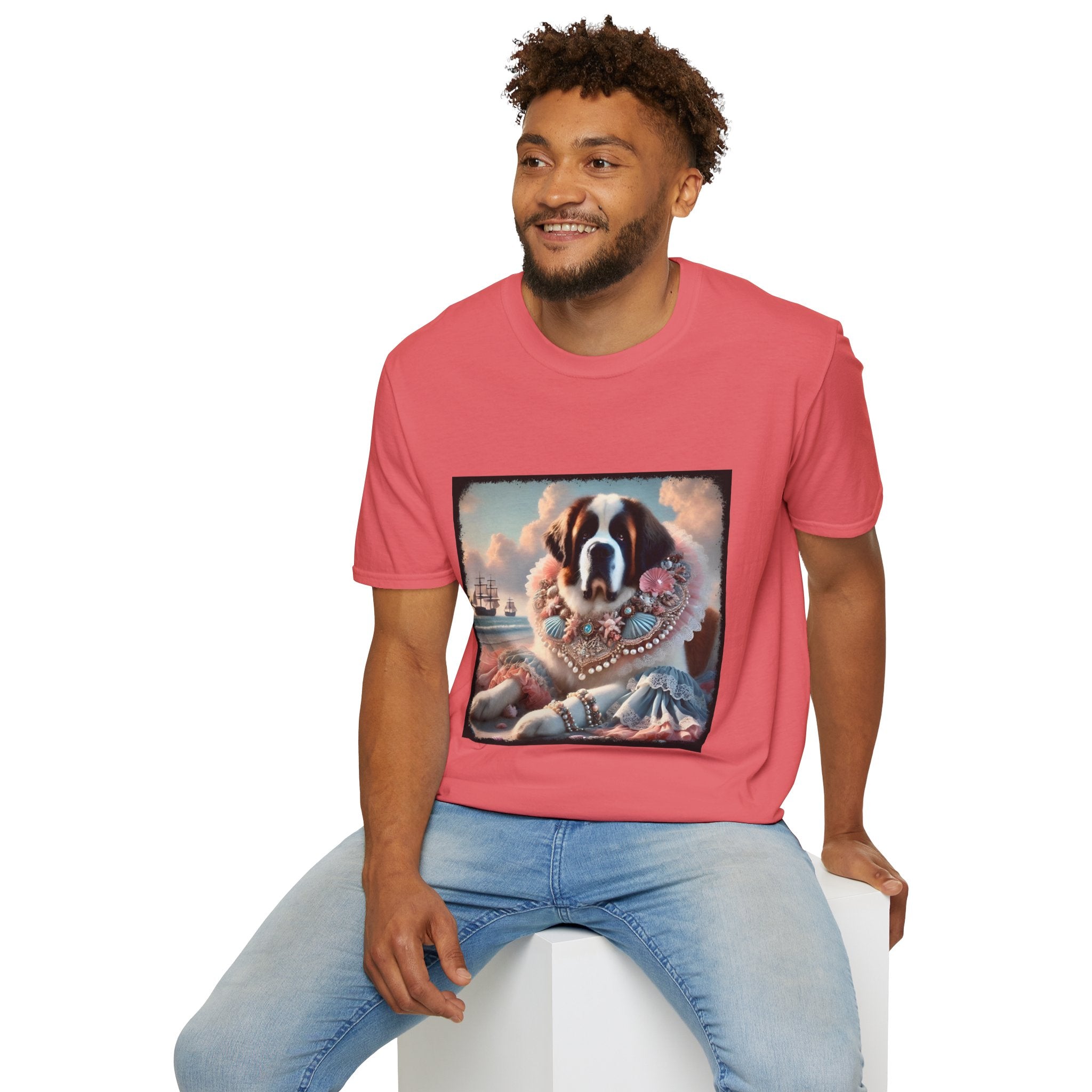 Saint Bernard Beach Beauty | Unisex Dog T-Shirt