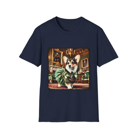 Pembroke Welsh Corgi Camo Glam design dog lover unisex t-shirt in navy