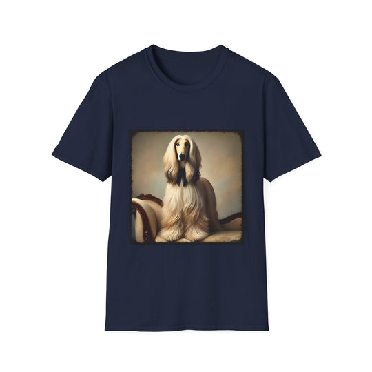 Afghan Hound Posh Portrait design dog lover unisex t-shirt in navy