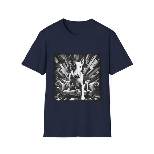 Bull Terrier B&W Bold design dog lover unisex t-shirt in navy