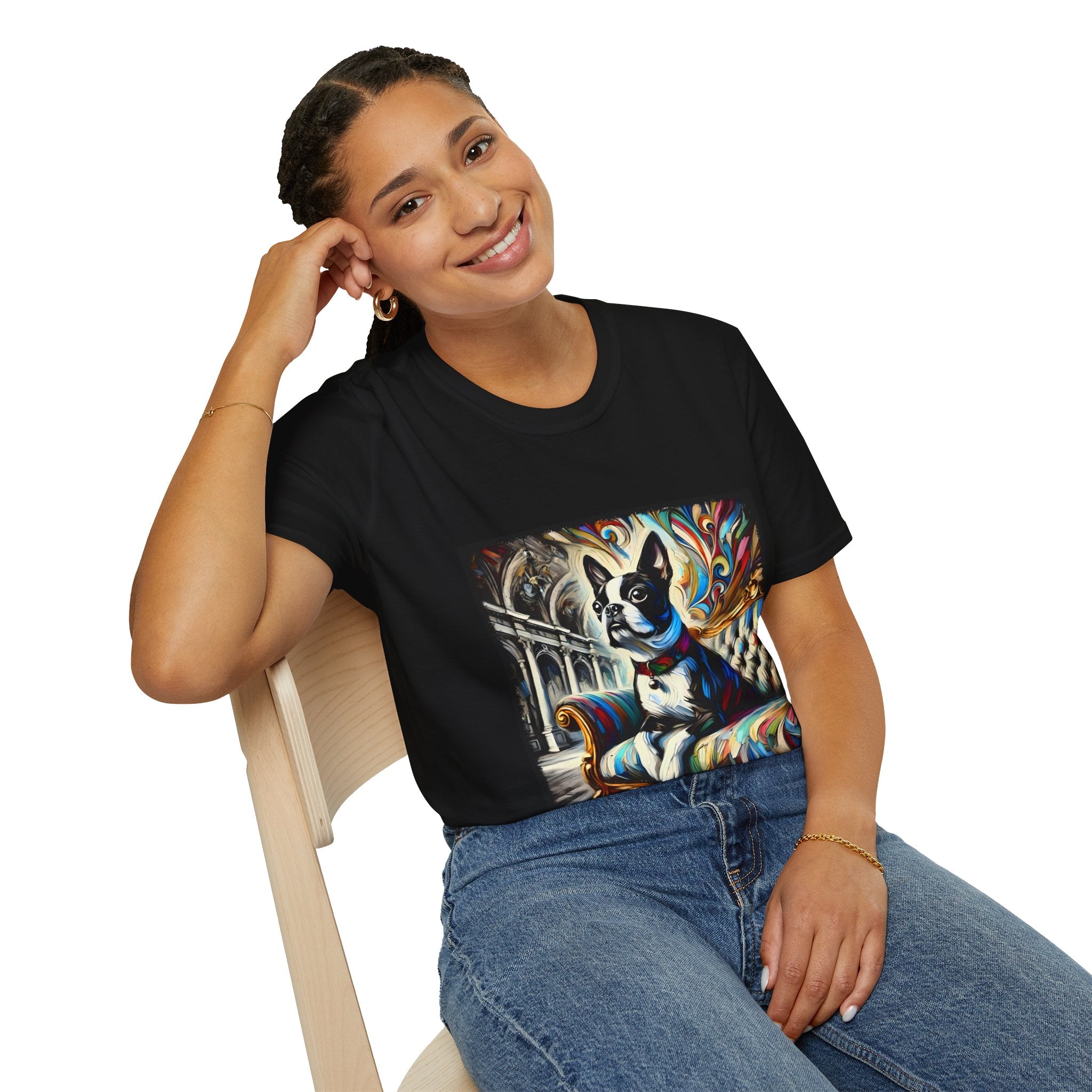Boston Terrier Bold Swirl | Unisex Dog T-Shirt