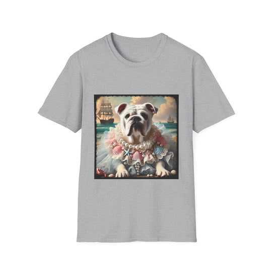 Bulldog Beach Babe design dog lover unisex t-shirt in sport grey