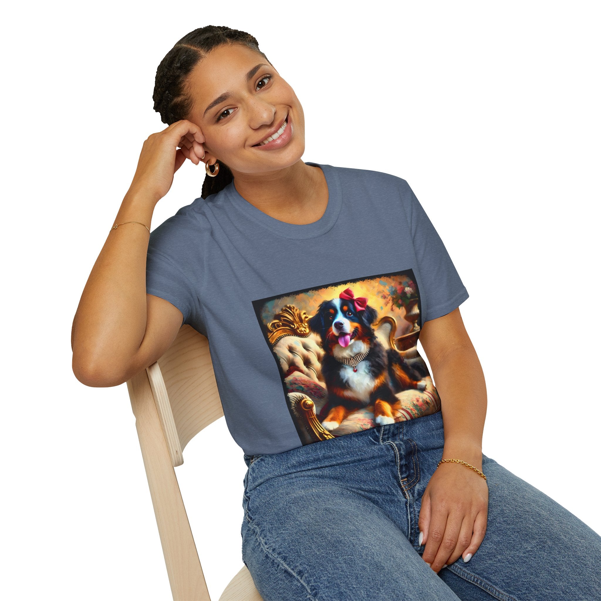 Bernese Mountain Dog Diamond Bow Classic| Unisex Dog T-Shirt
