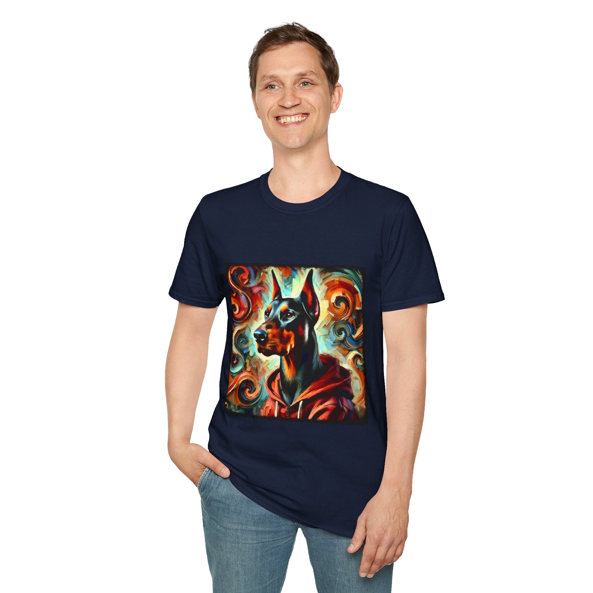 Doberman Pinscher Urban Swirl | Unisex Dog T-Shirt