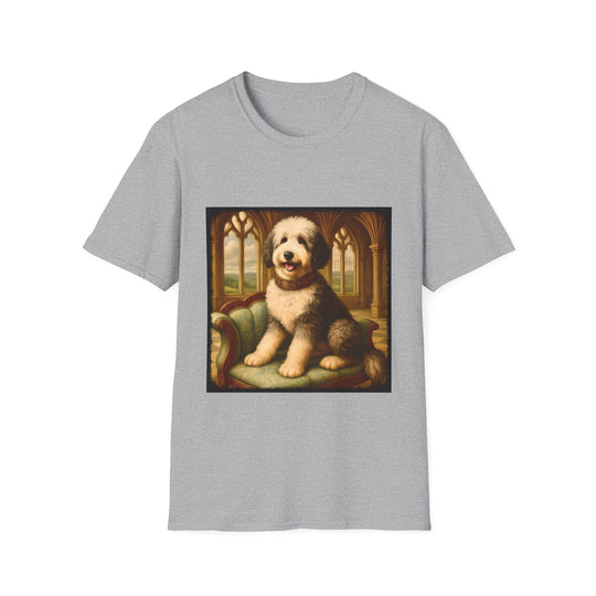 Sheepadoodle Posh Prince design dog lover unisex t-shirt in sport grey