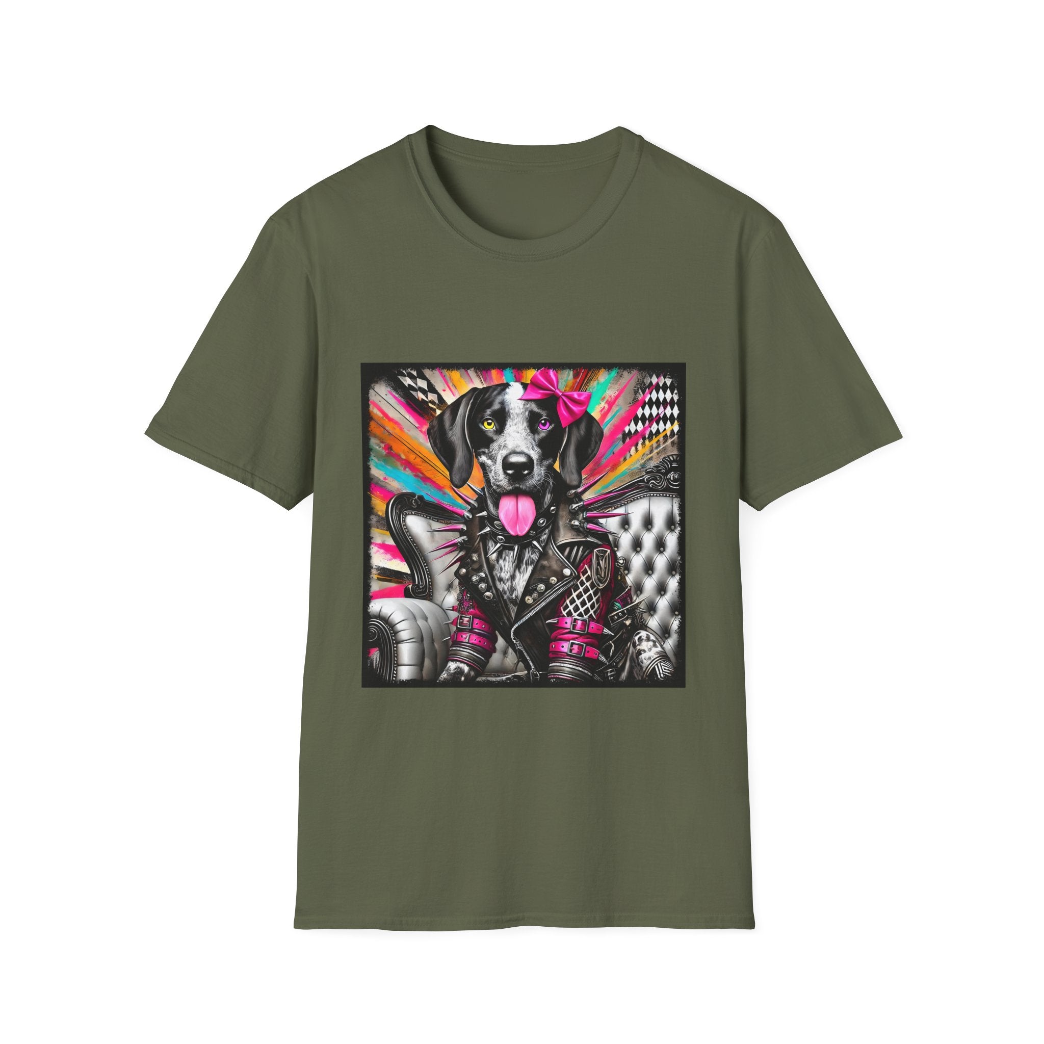 German Shorthaired Pointer Multicolor Rocker | Unisex Dog T-Shirt