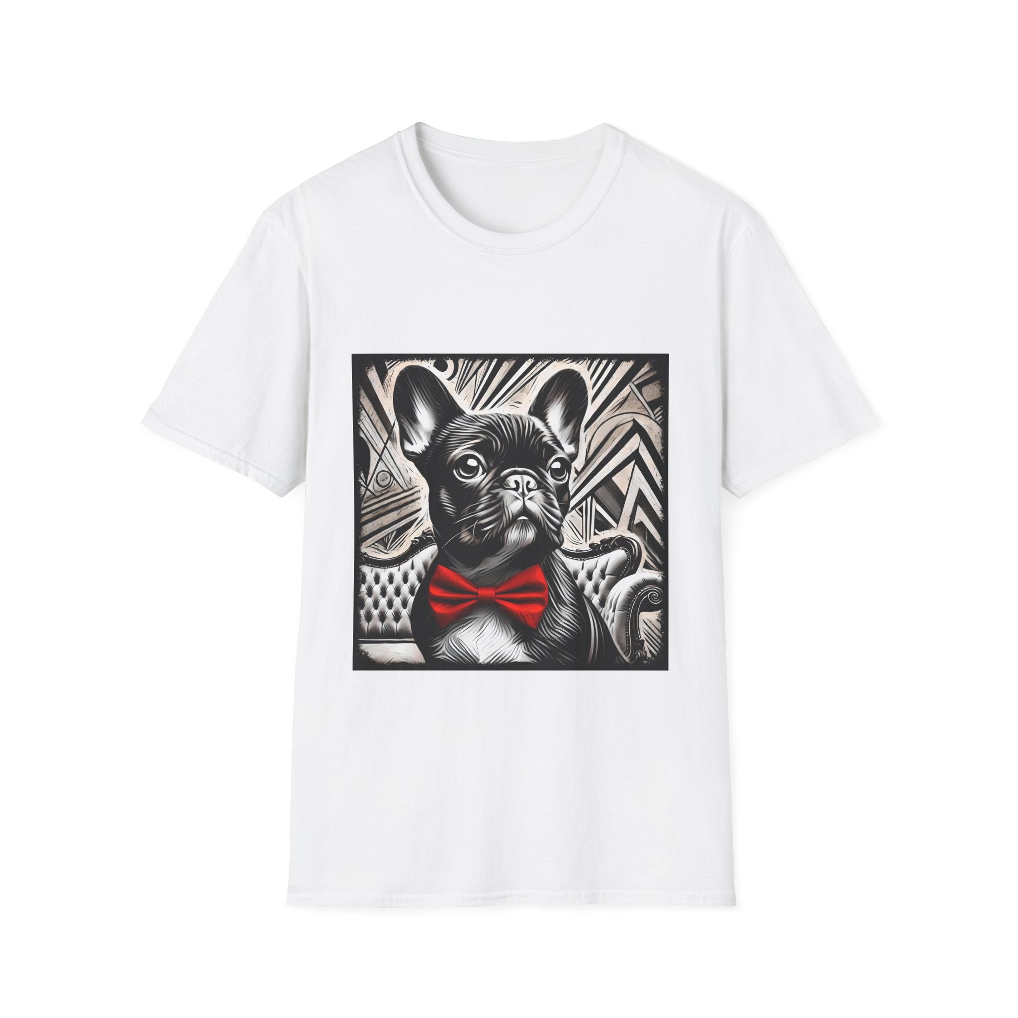 French Bulldog Shirt | B&W Red Bow Dog Lover Tee