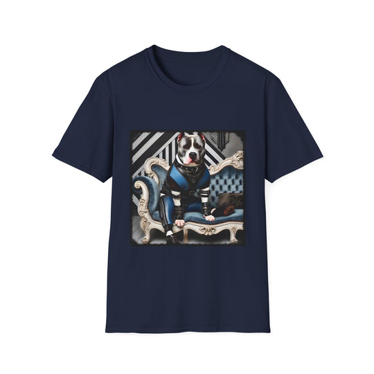 American Pit Bull Terrier Bold Rockstar design dog lover unisex t-shirt in navy