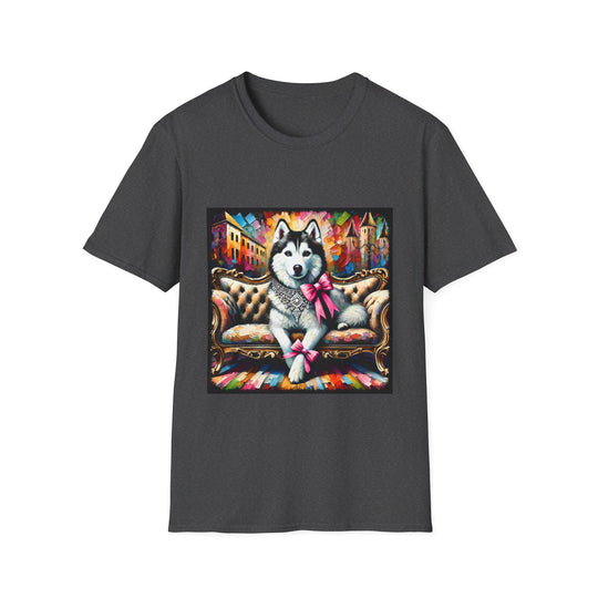 Siberian Husky Diamond Princess Classic design dog lover unisex t-shirt in dark heather