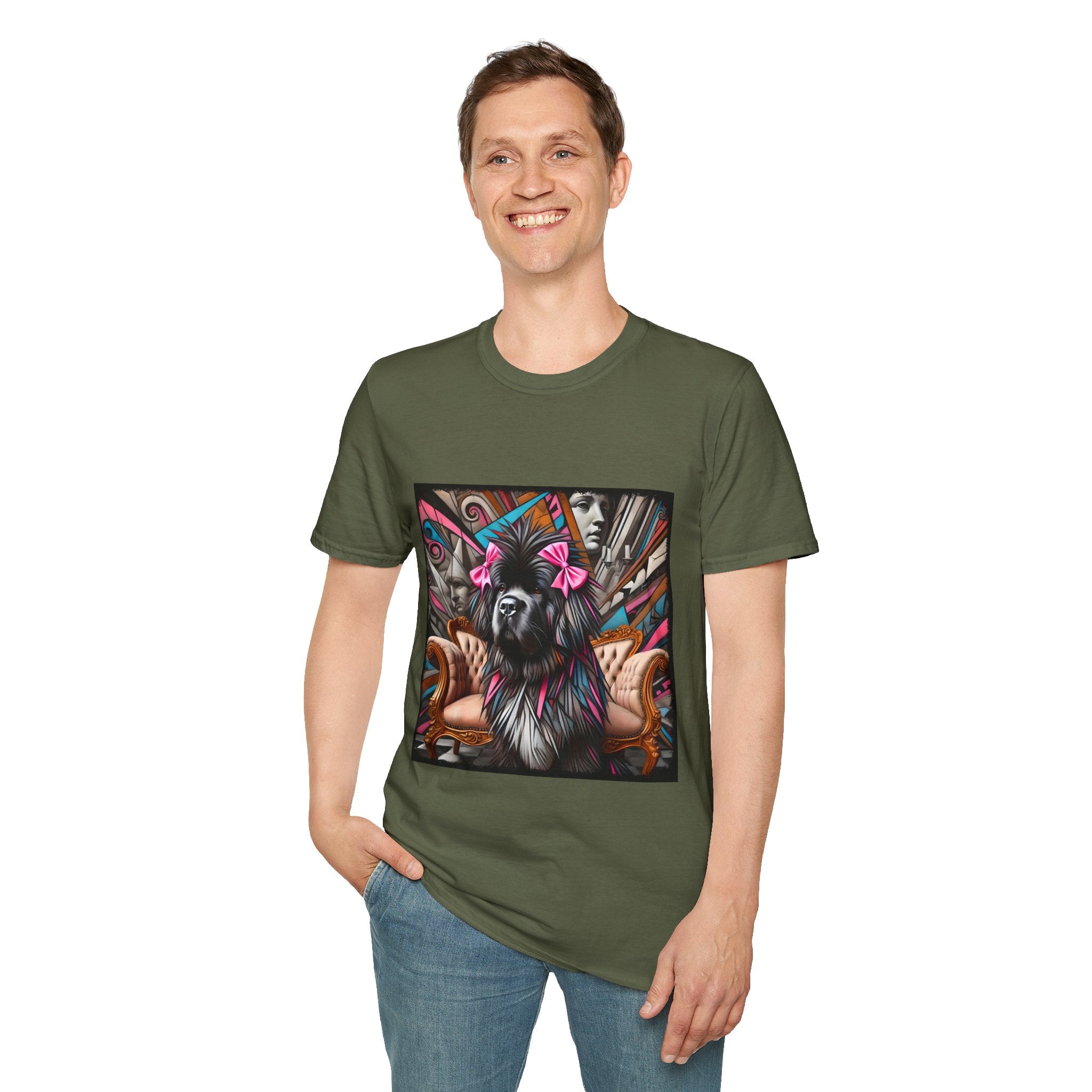 Newfoundland Pink Bow Bold | Unisex Dog T-Shirt