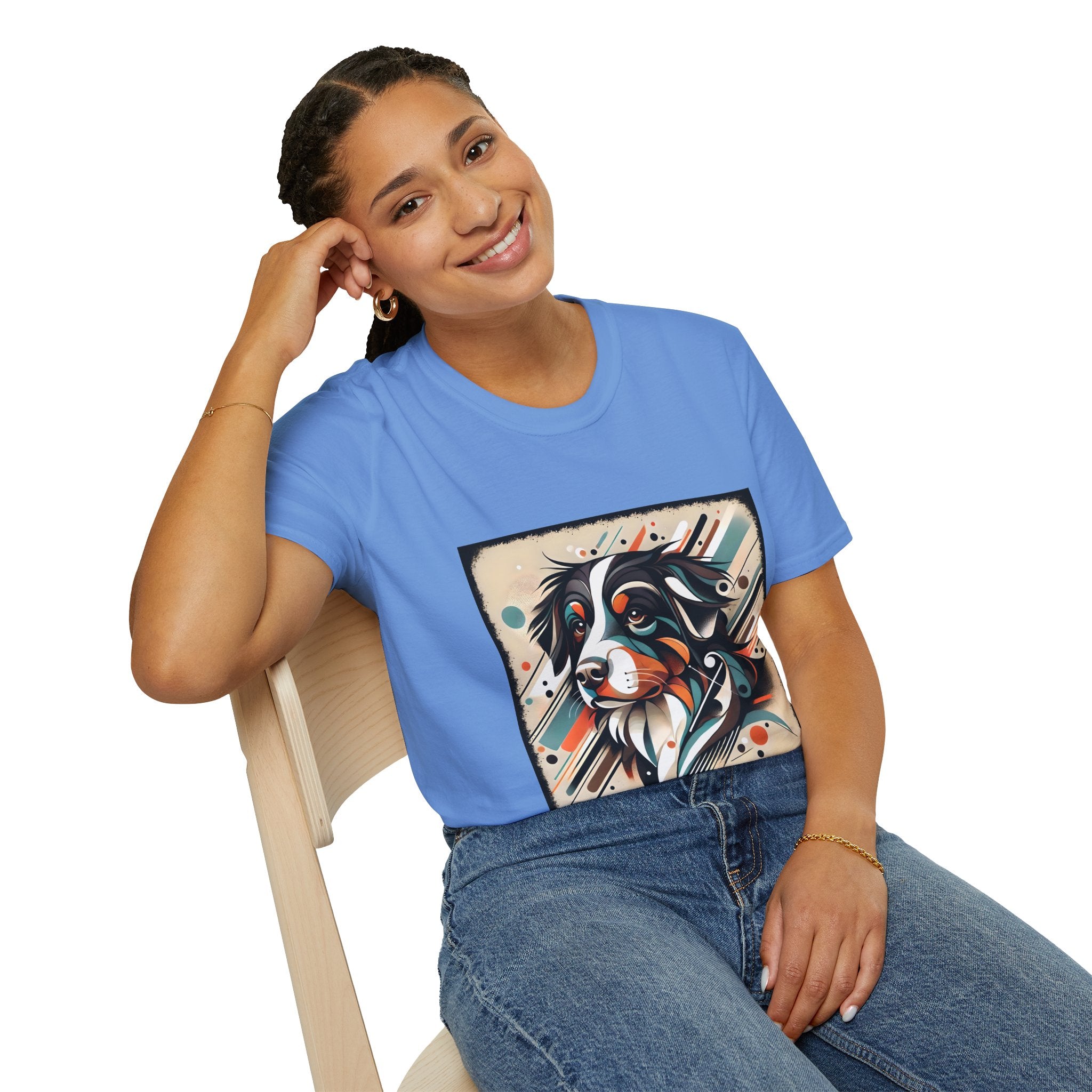 Bernese Mountain Dog Warm Geometric | Unisex Dog T-Shirt