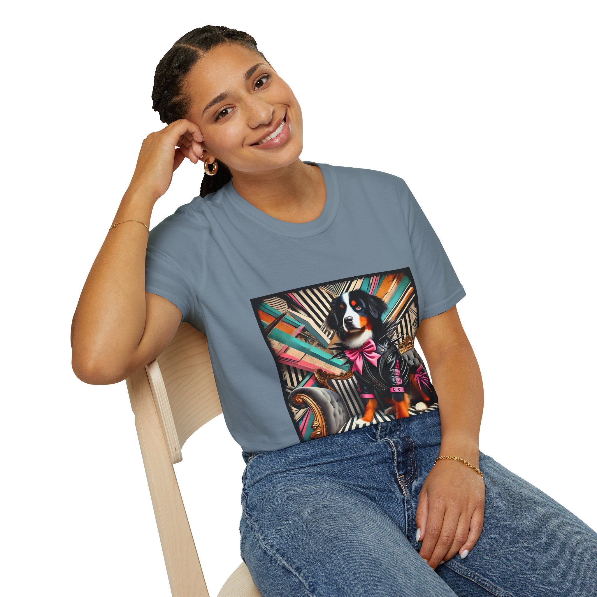 Bernese Mountain Dog Bold Rocker| Unisex Dog T-Shirt