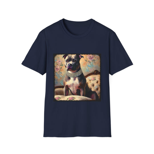 American Pit Bull Terrier Pastel Diamond Classic design dog lover unisex t-shirt in navy