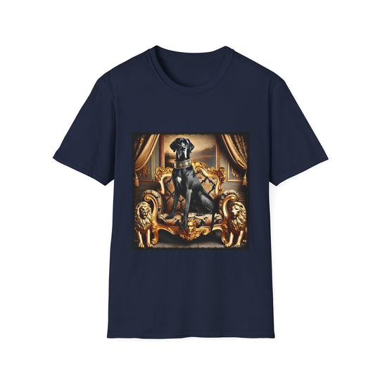 Great Dane Throne Pup design dog lover unisex t-shirt in navy
