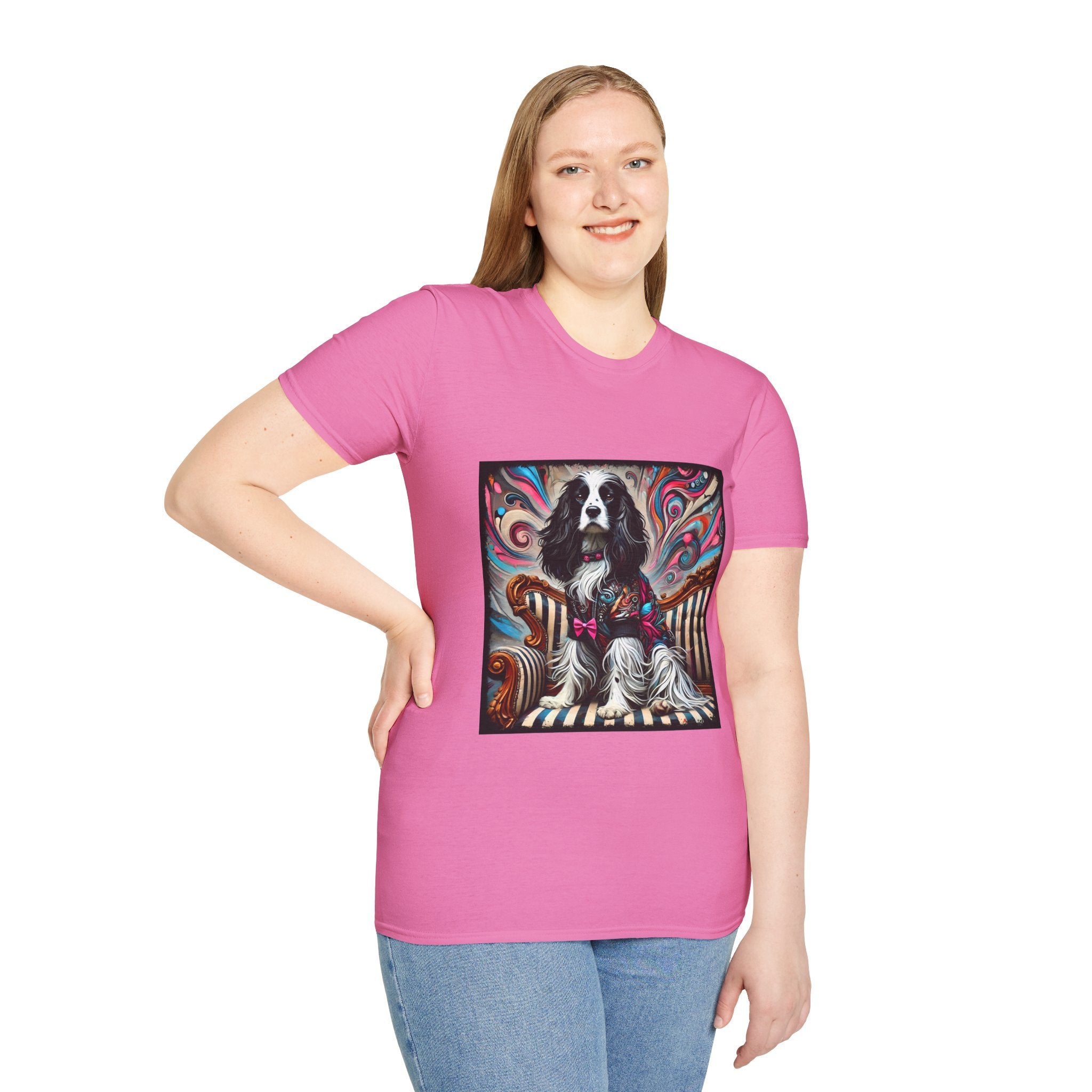 English Springer Spaniel Pink Rocker | Unisex Dog T-Shirt