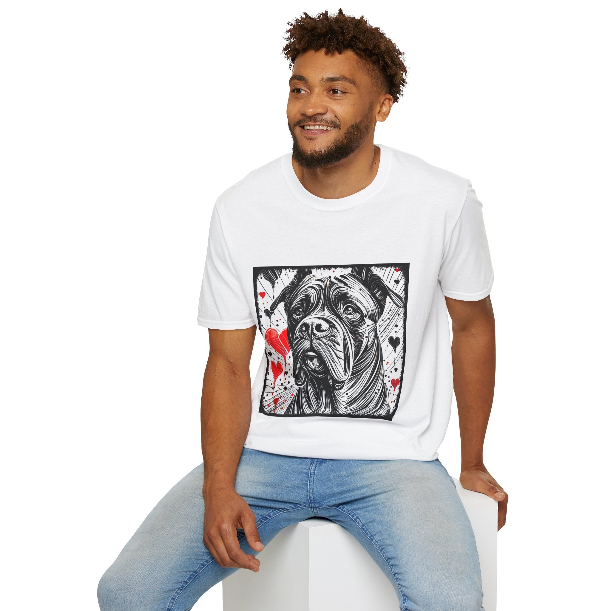 Cane Corso Bold Heart Sketch | Unisex Dog T-Shirt