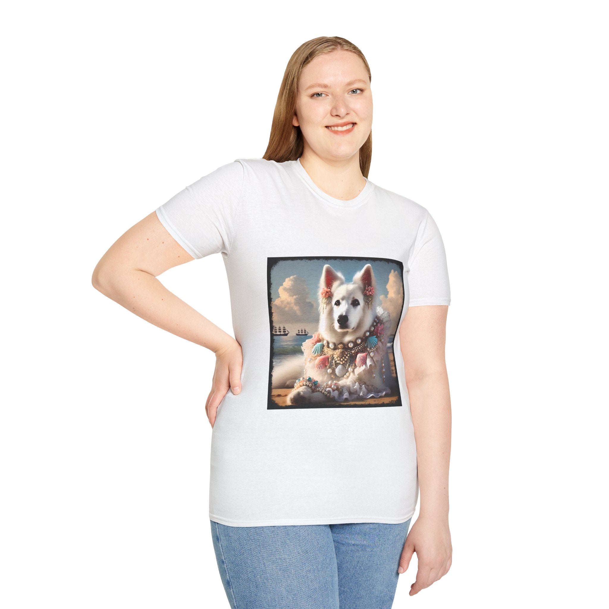 German Shepherd Beach Elegance | Unisex Dog T-Shirt