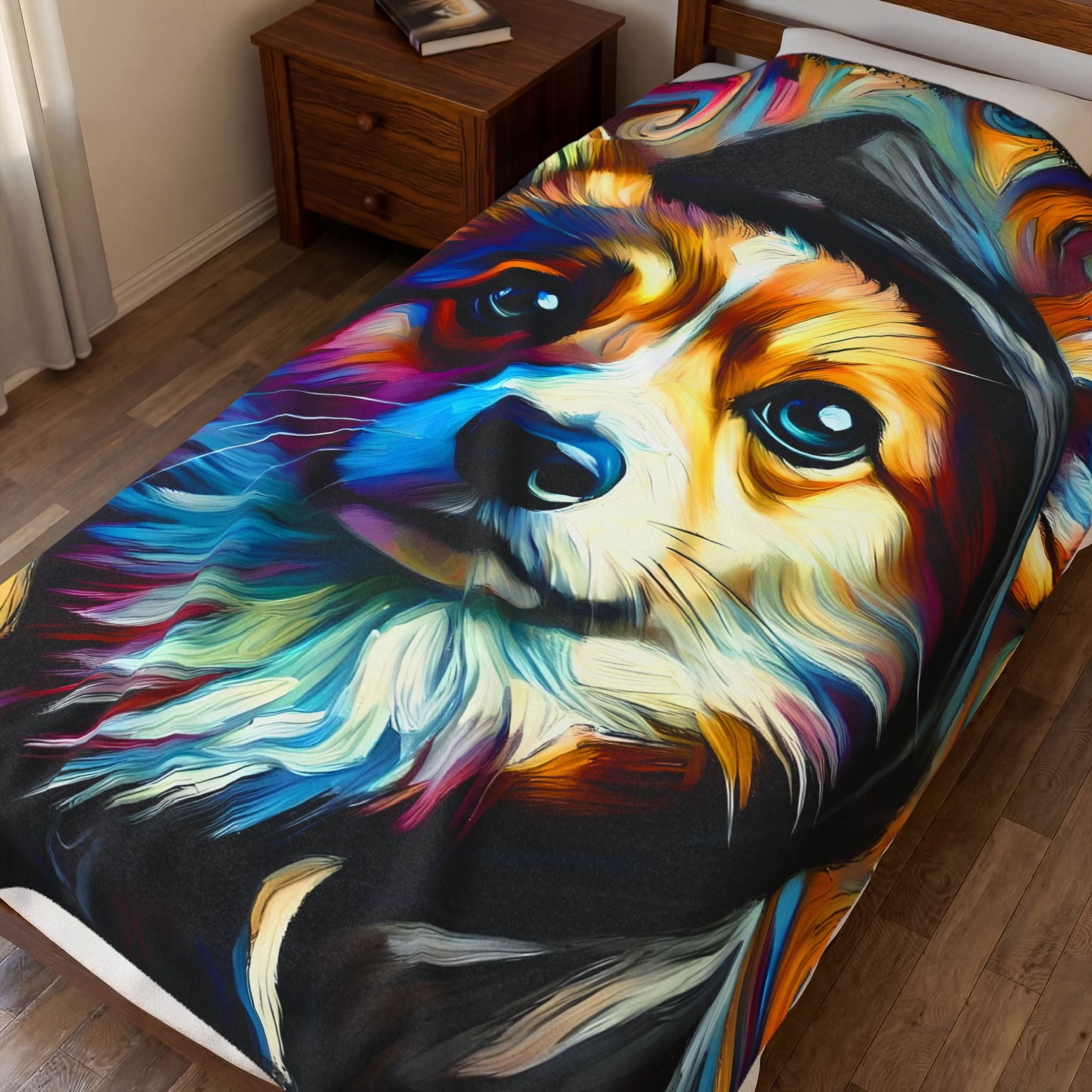 Pembroke Welsh Corgi Blanket Relaxed Swirl Dog Lover Gift velveteen plush blanket