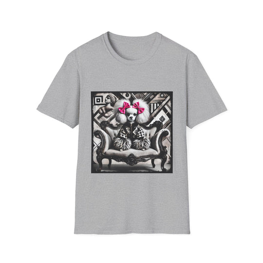 Poodle B&W Statement Maker design dog lover unisex t-shirt in sport grey