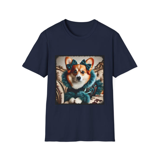Pembroke Welsh Corgi Baby Bow design dog lover unisex t-shirt in navy
