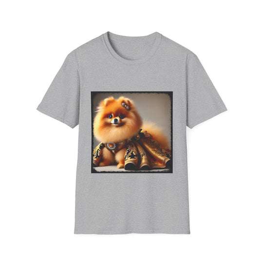 Pomeranian Golden Gal design dog lover unisex t-shirt in sport grey