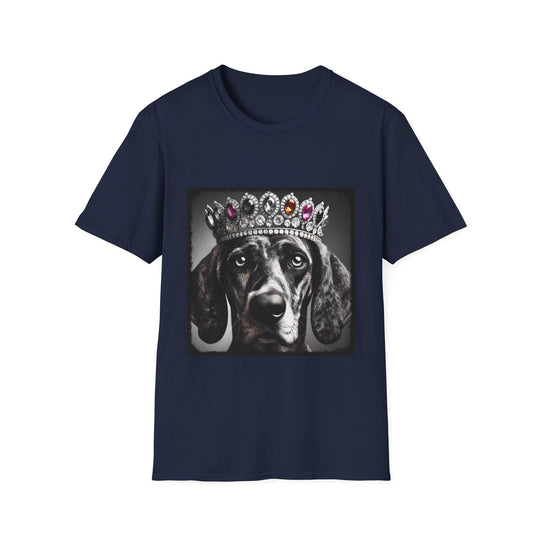 Coonhound Iconic Princess design dog lover unisex t-shirt in navy