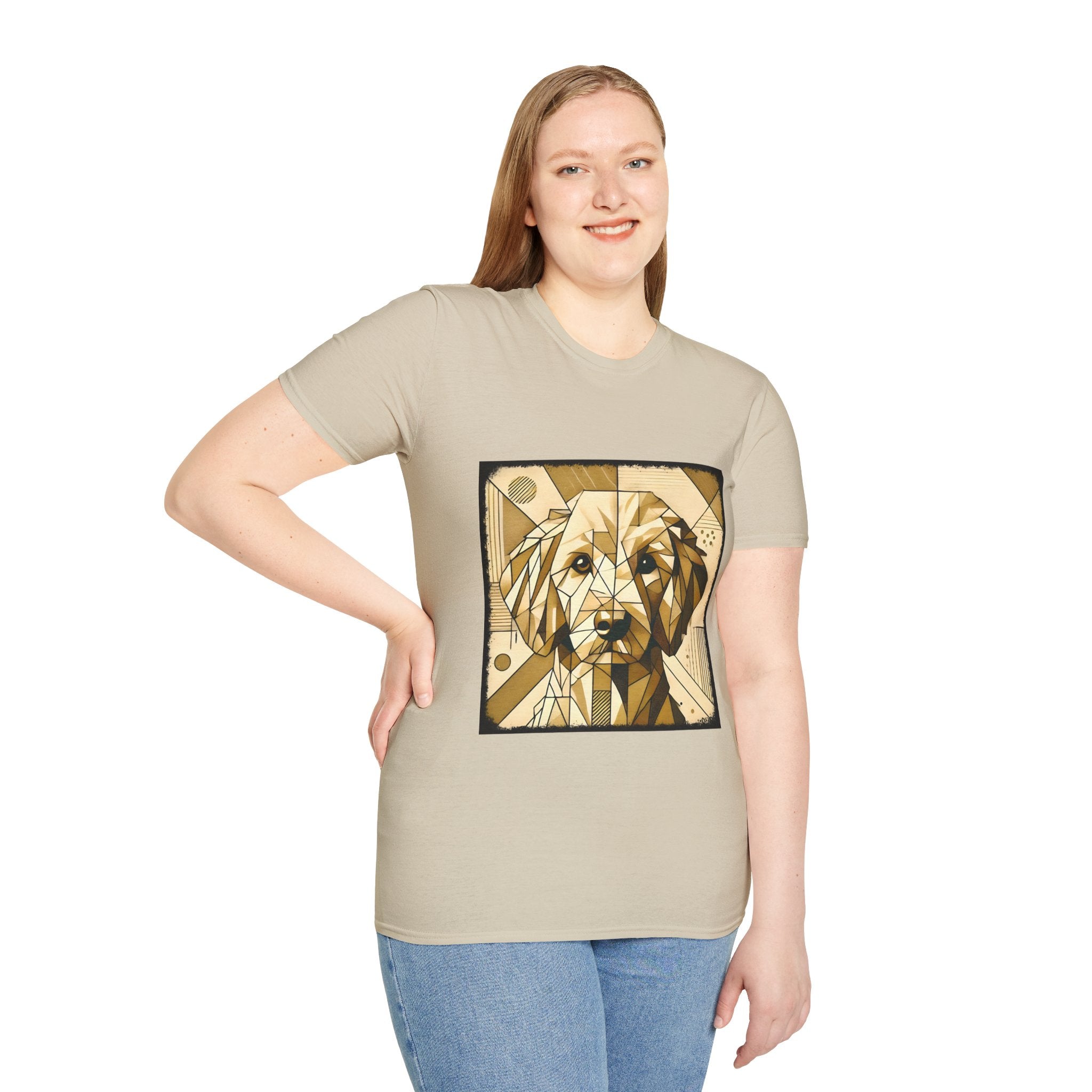 Golden Retriever Shirt | Golden Geometric Design