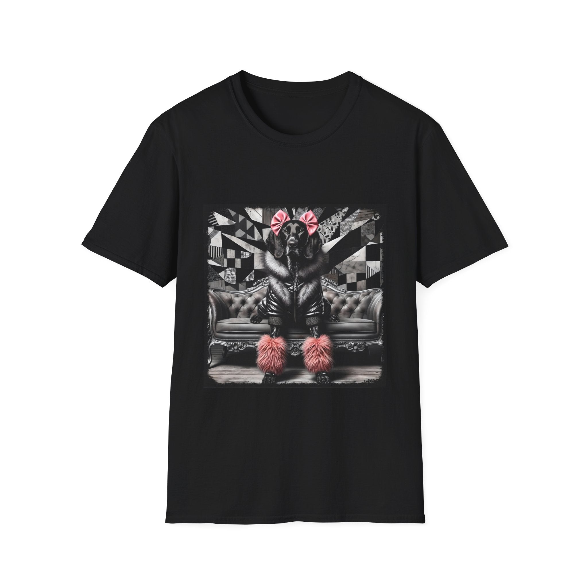 German Shorthaired Pointer B&W Pink Bow Rocker | Unisex Dog T-Shirt