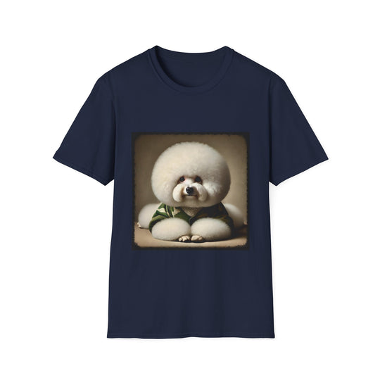 Bichon Frise Combat Cutie design dog lover unisex t-shirt in navy