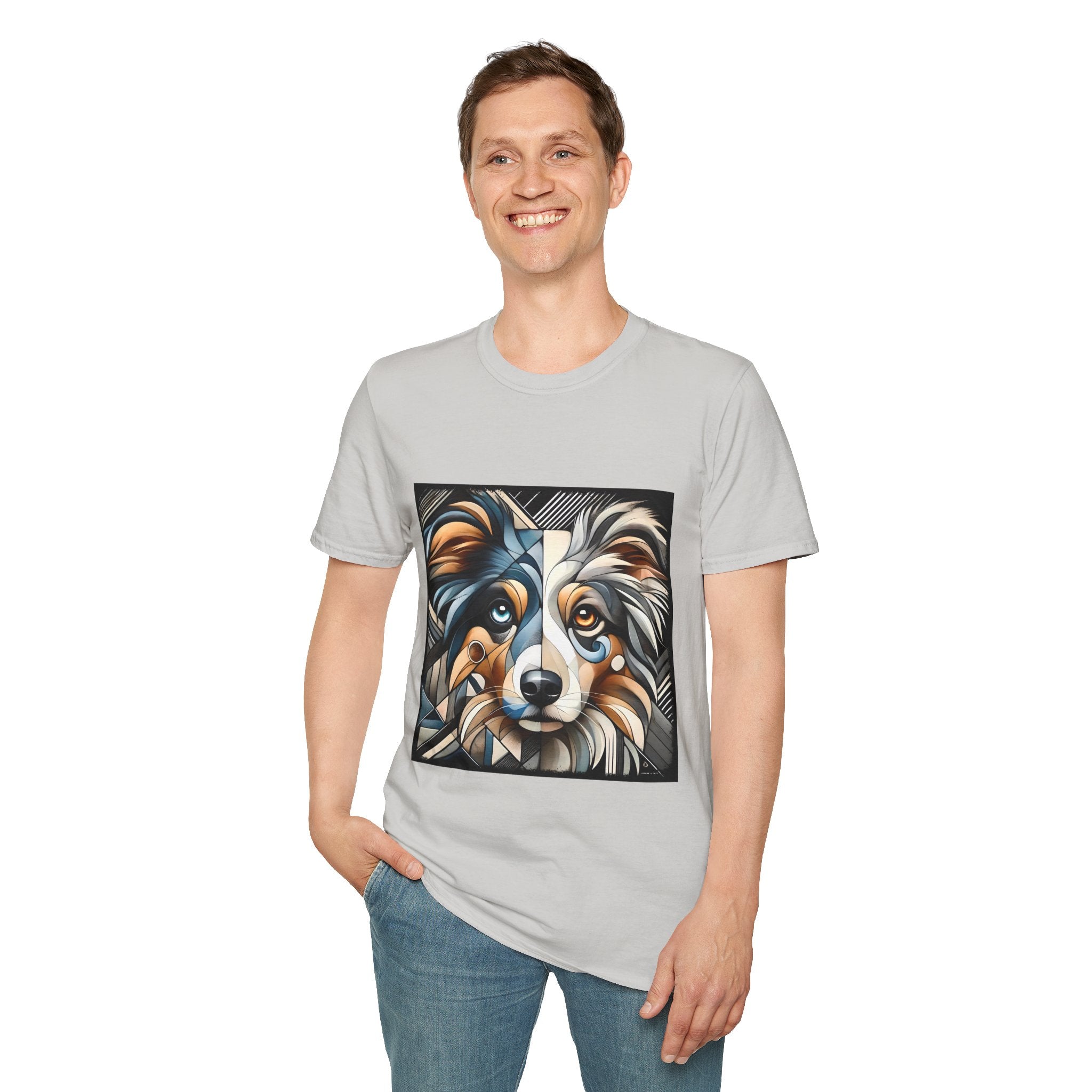 Miniature American Shepherd Merle Geometric | Unisex Dog T-Shirt